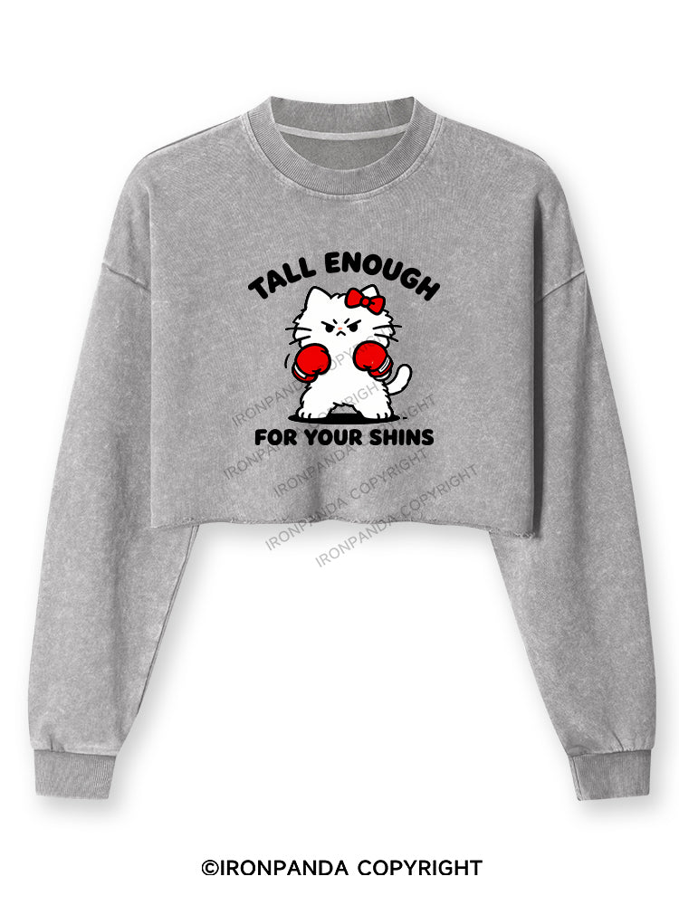 Tall Enough For Your Shins Washed Long-Sleeve Crop Top