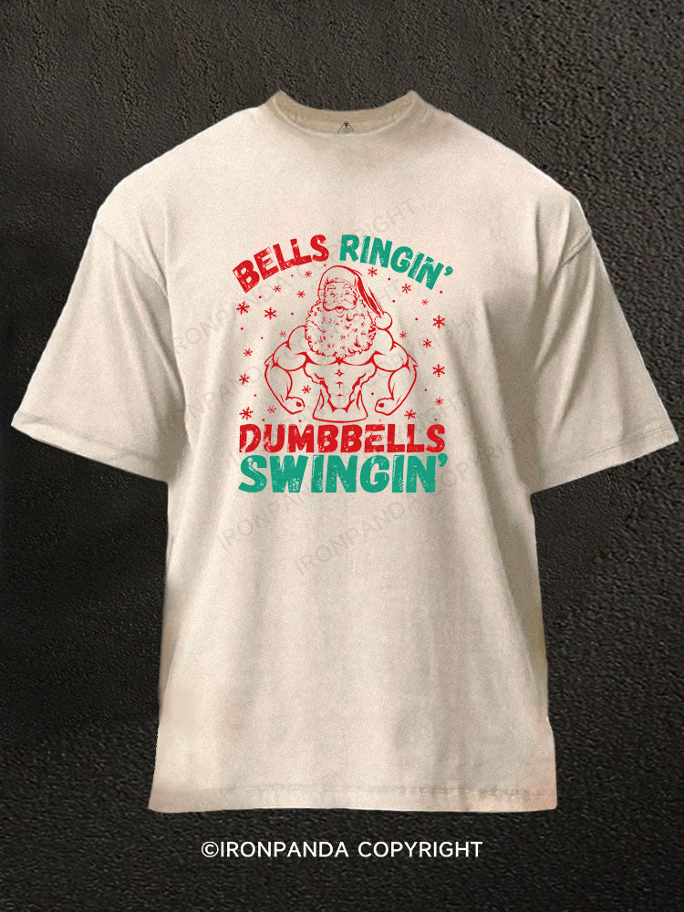 BELLS RINGIN DUMBBELLS SWINGIN Washed Gym Shirt