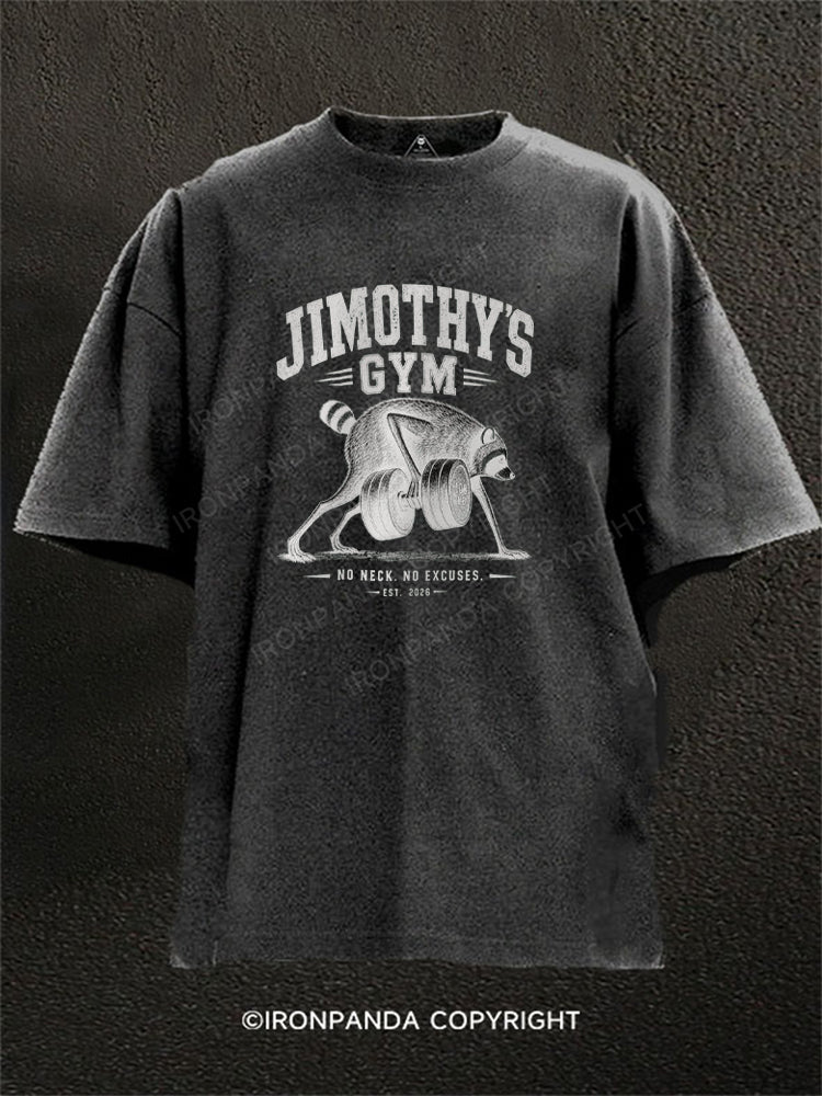Jimothy's Gym No Neck No Excuses Washed Gym Shirt