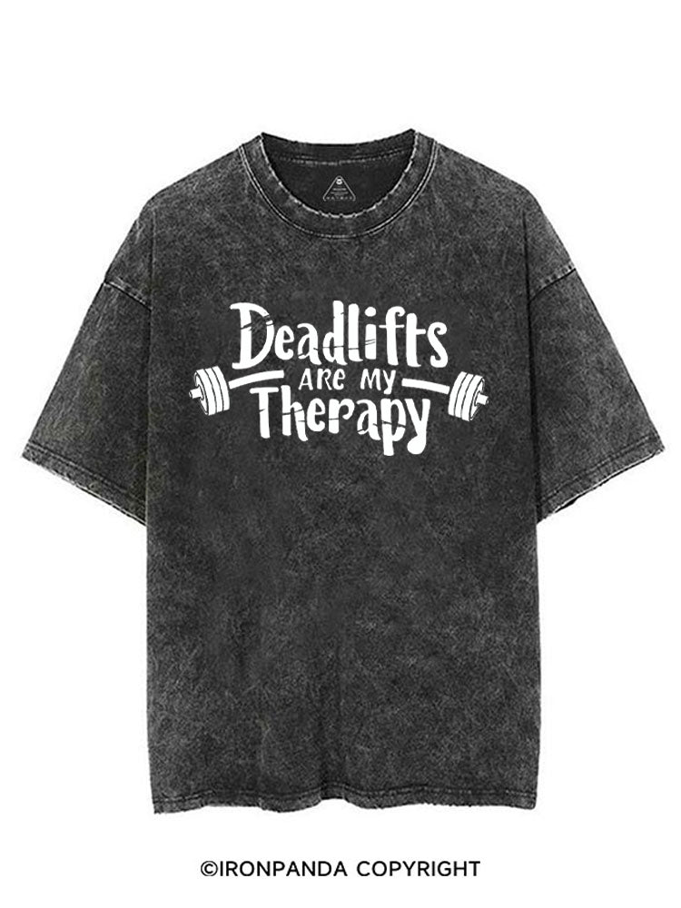 DEADLIFTS ARE MY THERAPY VINTAGE GYM SHIRT