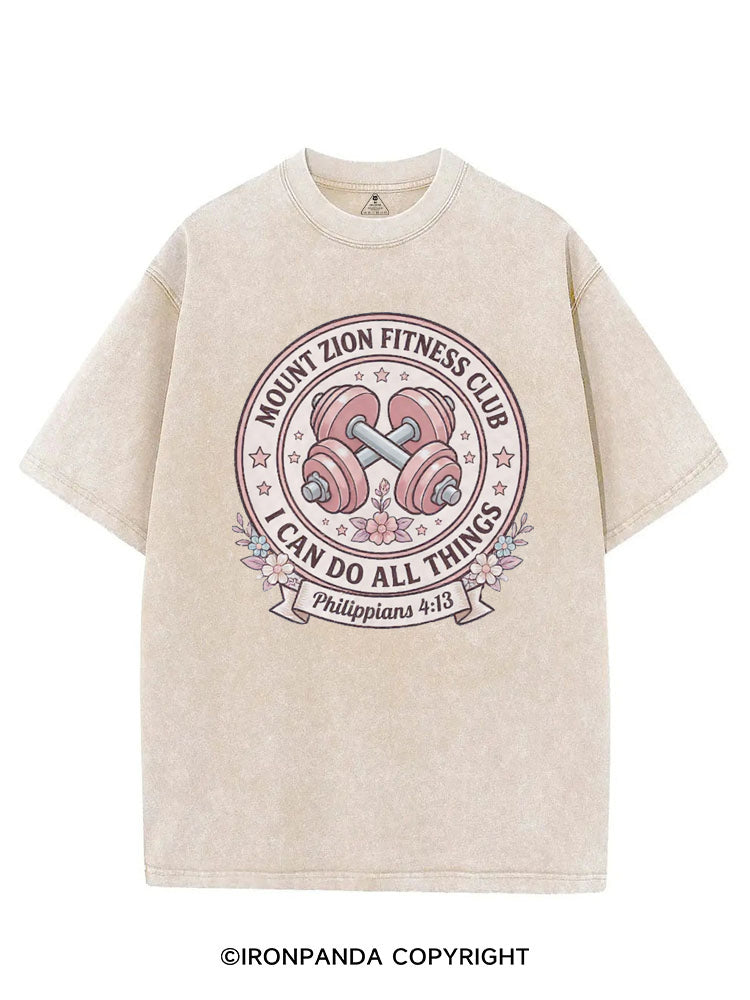 MOUNT ZION FITNESS CLUB I CAN DO ALL THINGS VINTAGE GYM SHIRT