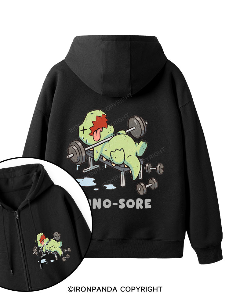 DINO-SORE FUNNY Double-Sided Printed Fleece Zip Up Hoodie