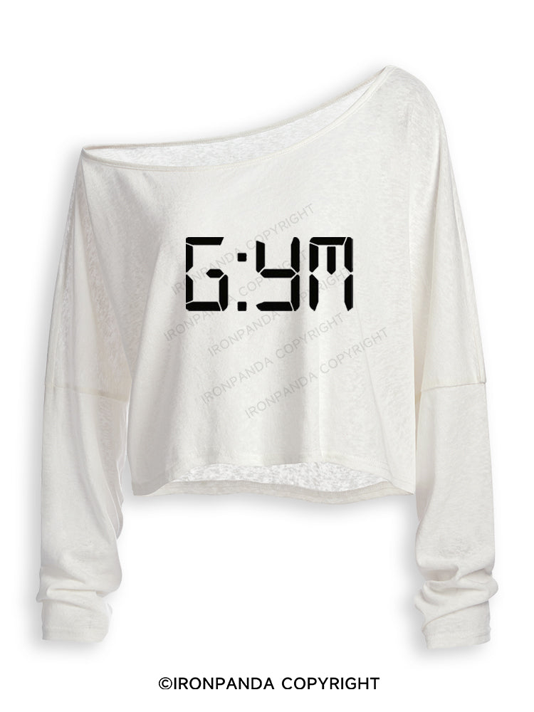 G:YM Off Shoulder Long Sleeve Crop Top