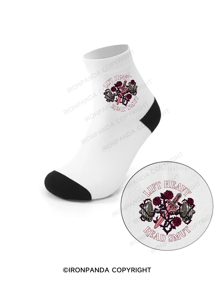LIFT HEAVY READ SMUT Crew Socks