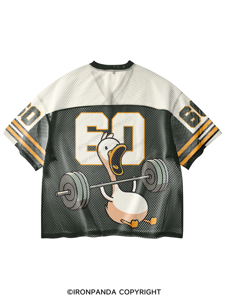EVERYTHING HURTS AND I'M TIRED DUCK V-Neck Open Hole Mesh Top