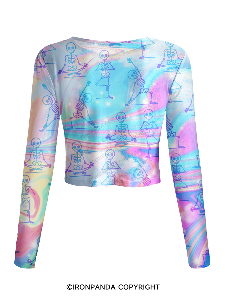 ZEN TO THE BONE SKELETON Mesh Long Sleeve Top