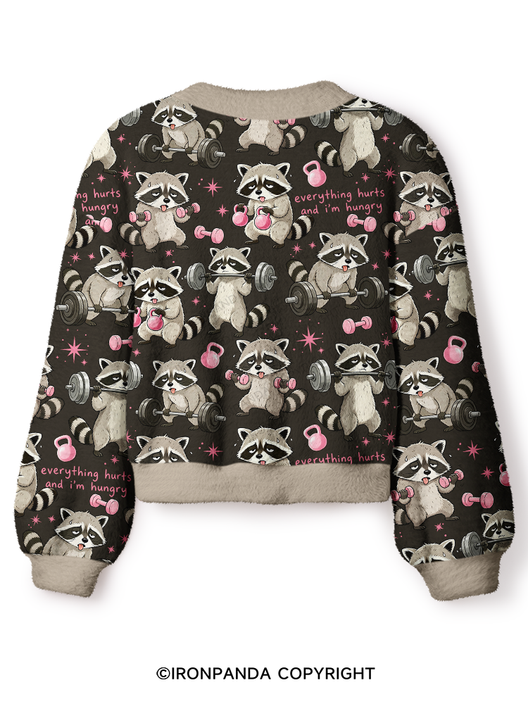 Everything Hurts And I‘m Hungry Crop Ugly Cardigan Sweater