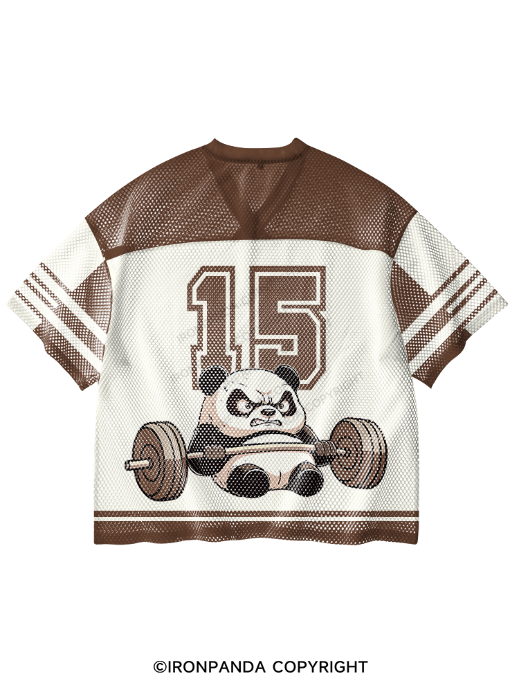 muscles in progress panda V-Neck Open Hole Mesh Top