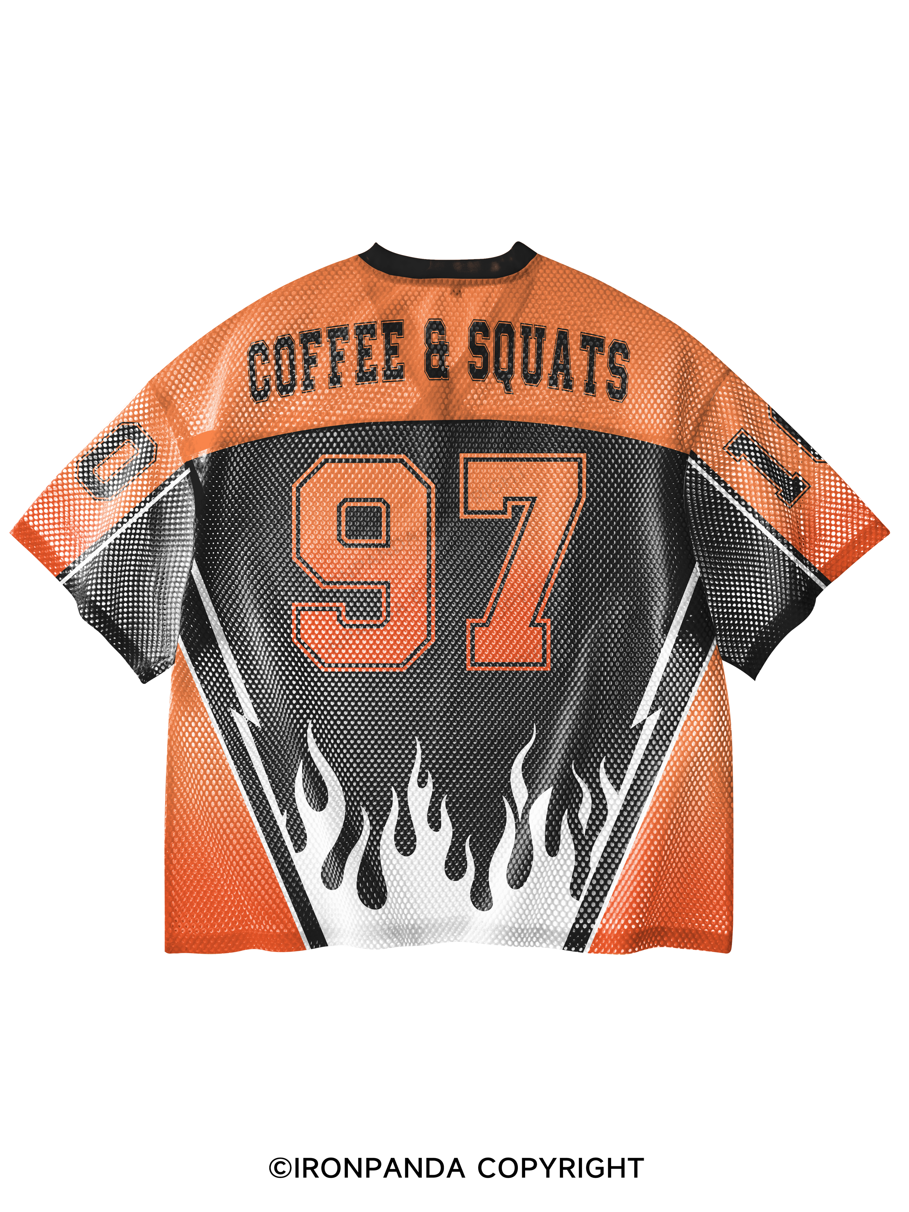 Coffee And Squats V-Neck Open Hole Mesh Top