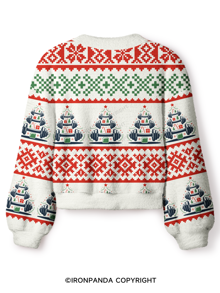 Merry Liftmas Funny Christmas Gym Crop Ugly Cardigan Sweater