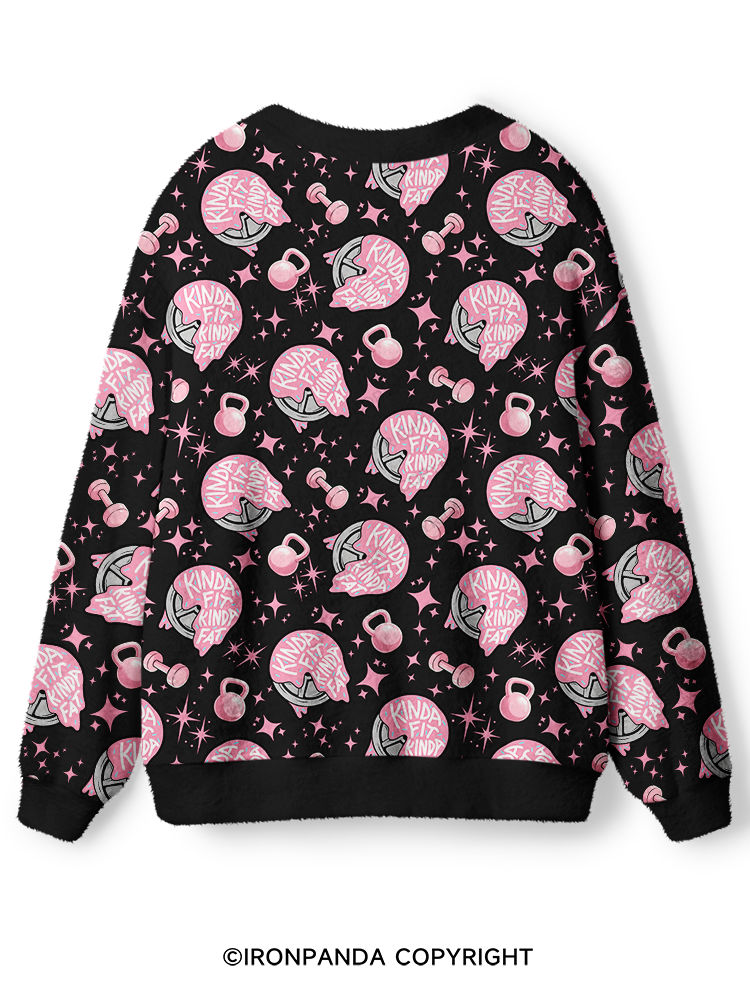 PINK WEIGHTS AND SWEET CALORIE BALANCE Ugly Cardigan Sweater