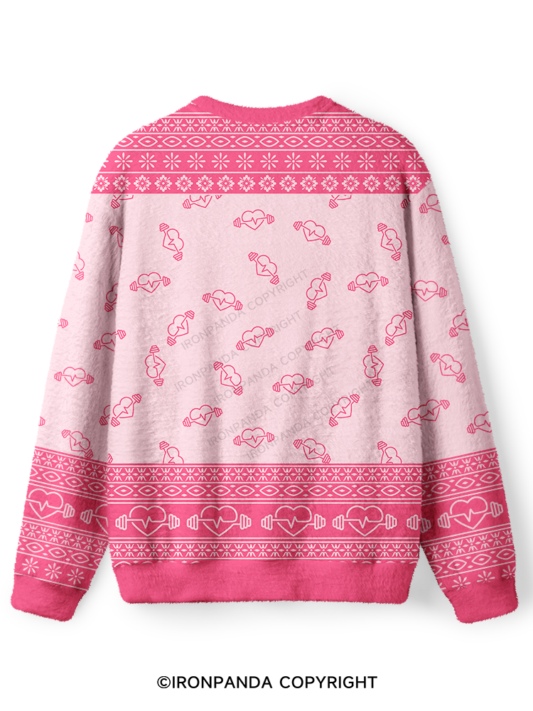 AUDIOBOOKS AND HOT GIRL LIFTS HEART Ugly Fuzzy Fleece Sweater