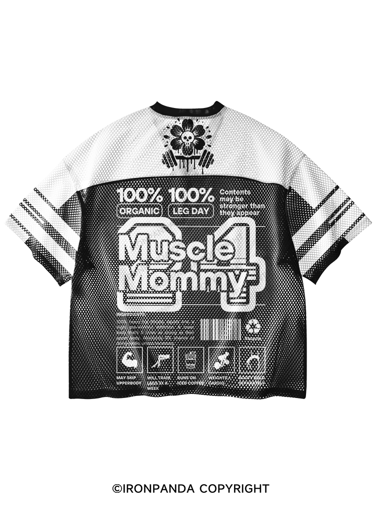 Muscle Mom V-Neck Open Hole Mesh Top