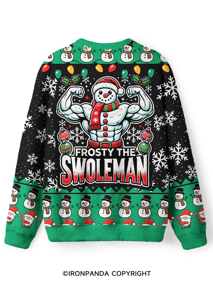 Swoleman Funny Christmas Gym Ugly Fuzzy Fleece Sweater