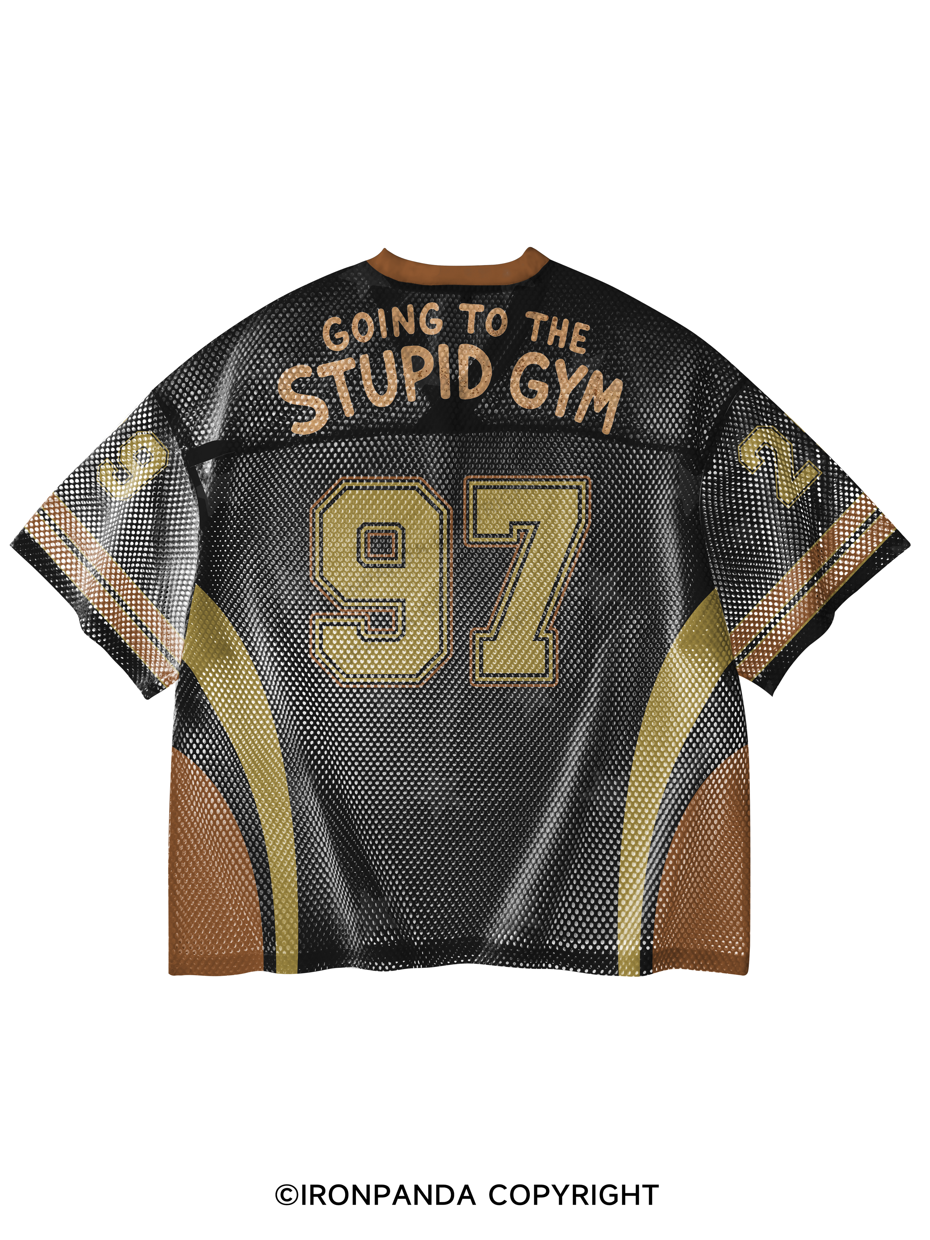 Going To The Stupid Gym Frog V-Neck Open Hole Mesh Top