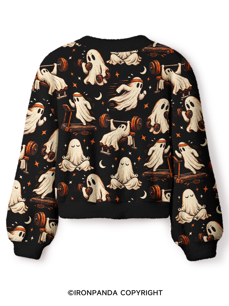 Ghost Workout Crop Ugly Cardigan Sweater