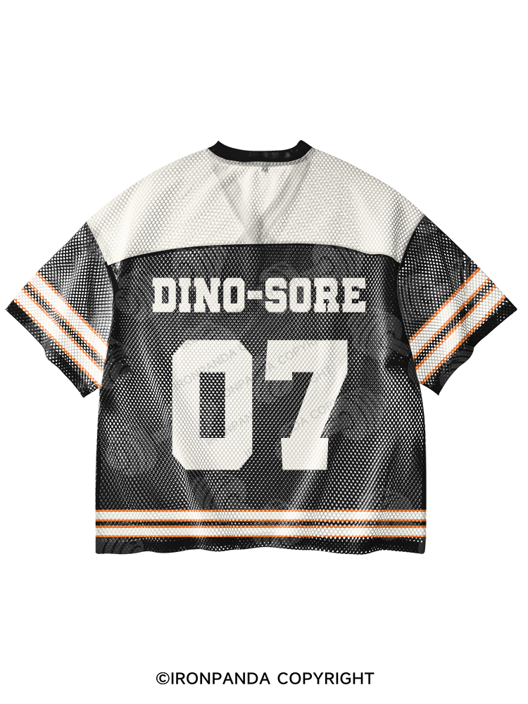 Dino-Sore After Workout V-Neck Open Hole Mesh Top