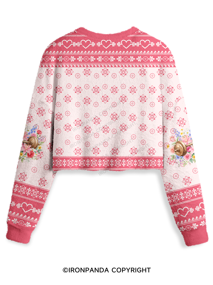 TRUST THE PROCESS Dumbbell Crop Ugly Sweater