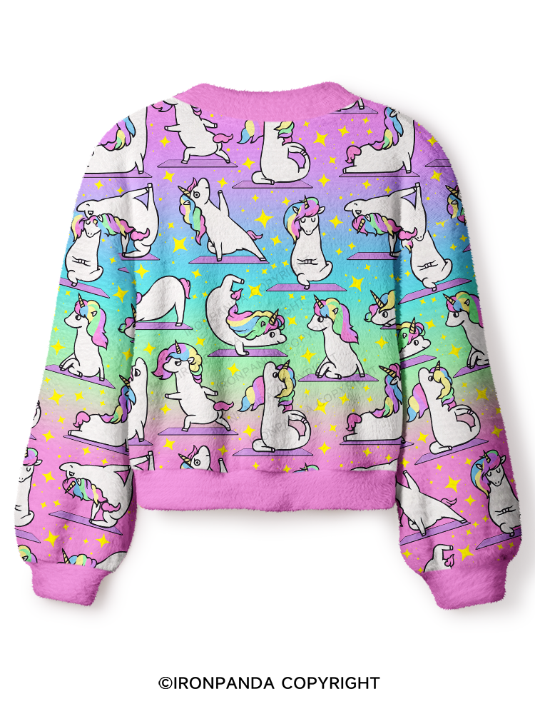 UNICORN YOGA STARLIGHT PARTY Crop Ugly Cardigan Sweater