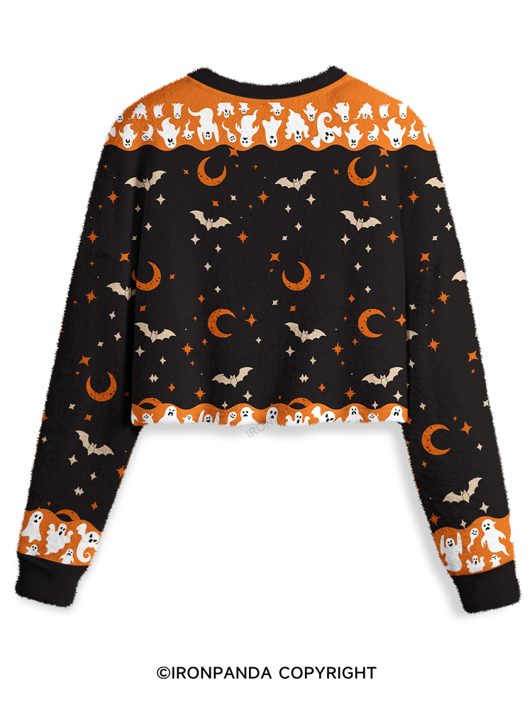 WITCHES WHO LIFT GHOST HALLOWEEN GYM Crop Ugly Sweater