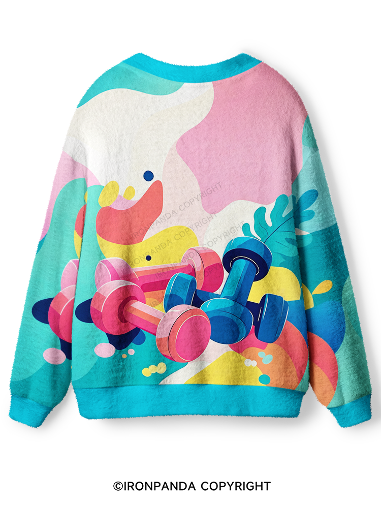 DOPAMINE DUMBBELL PARTY Ugly Cardigan Sweater