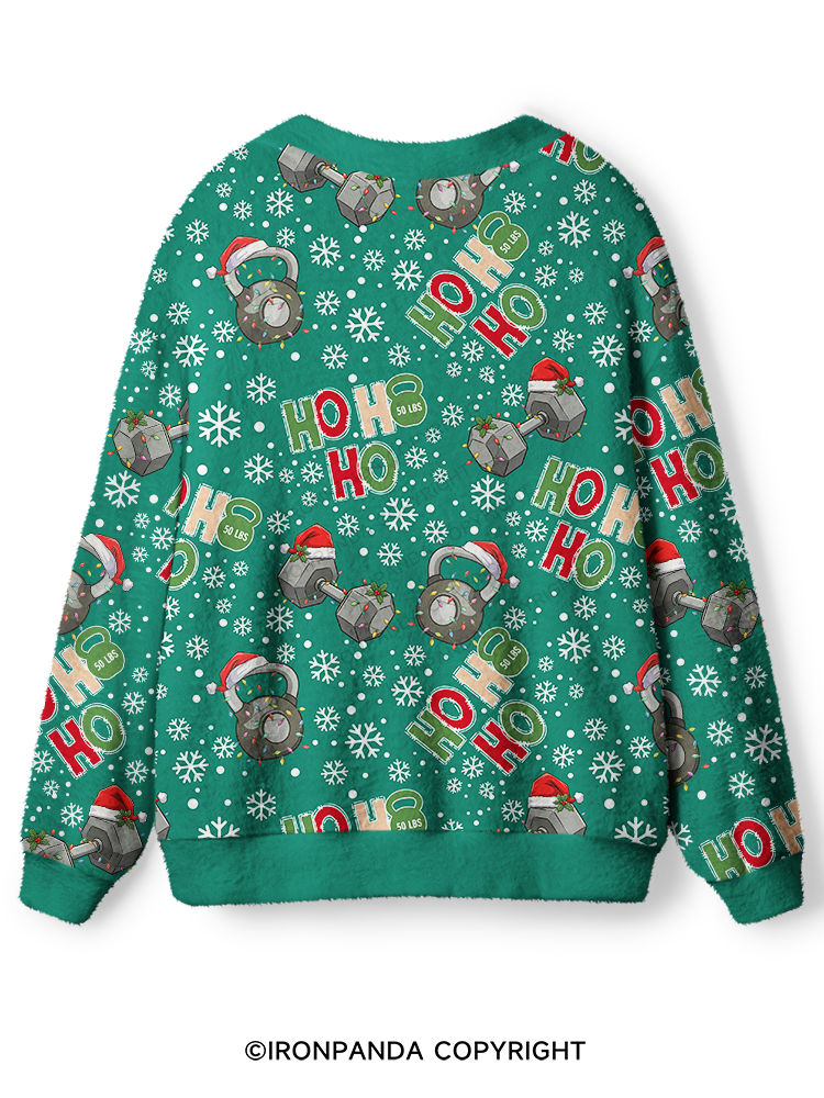 HOHOHO MERRY LIFTMASS Ugly Cardigan Sweater