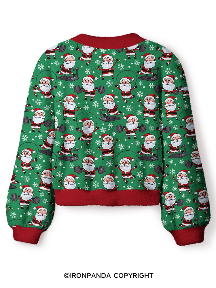 Christmas Workout Crop Ugly Cardigan Sweater