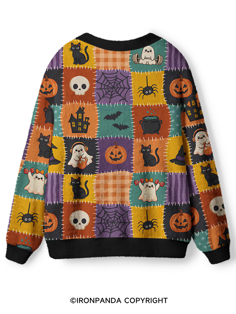 GHOST LIFTING AND BLACK CAT MAGIC Ugly Cardigan Sweater