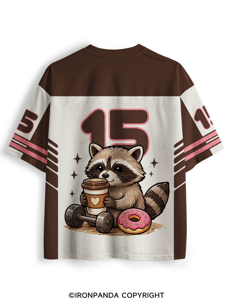POWERED BY CAFFEINE & BAD DECISIONS RACCOON Mesh Jersey