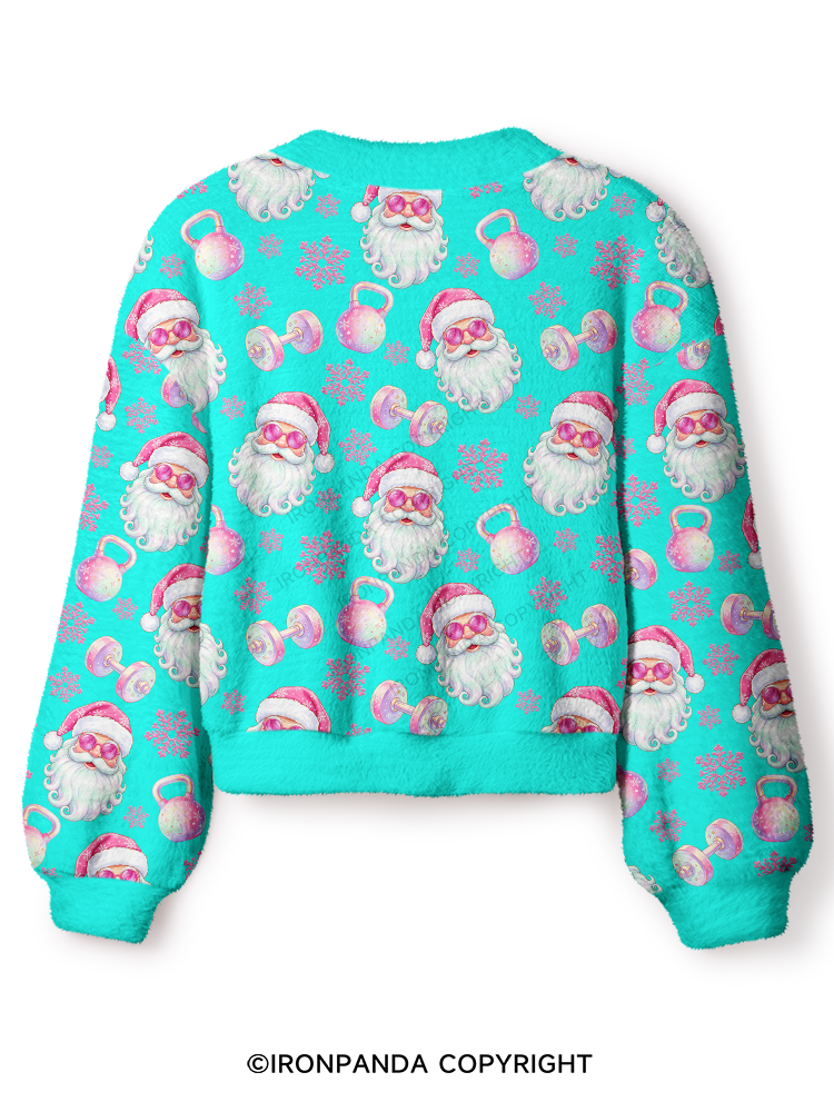 FITNESS SANTA CLAUS Crop Ugly Cardigan Sweater