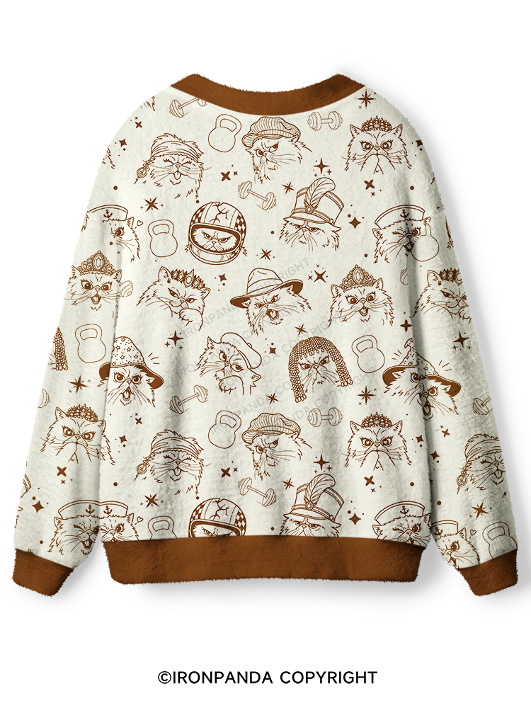 FITNESS COOL CATS Ugly Cardigan Sweater