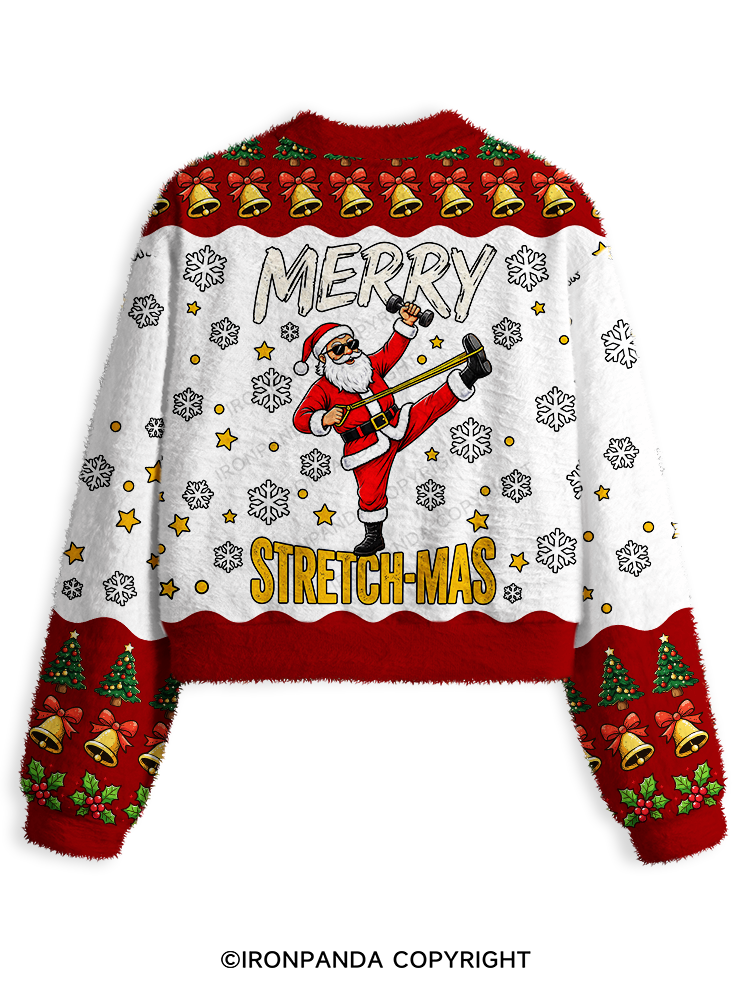 Merry Stretchmas Fuzzy Fleece Crop Sweater