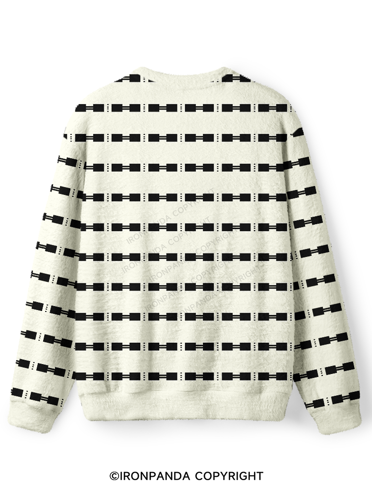 MINIMAL DUMBBELL TEXTURE Ugly Fuzzy Fleece Sweater