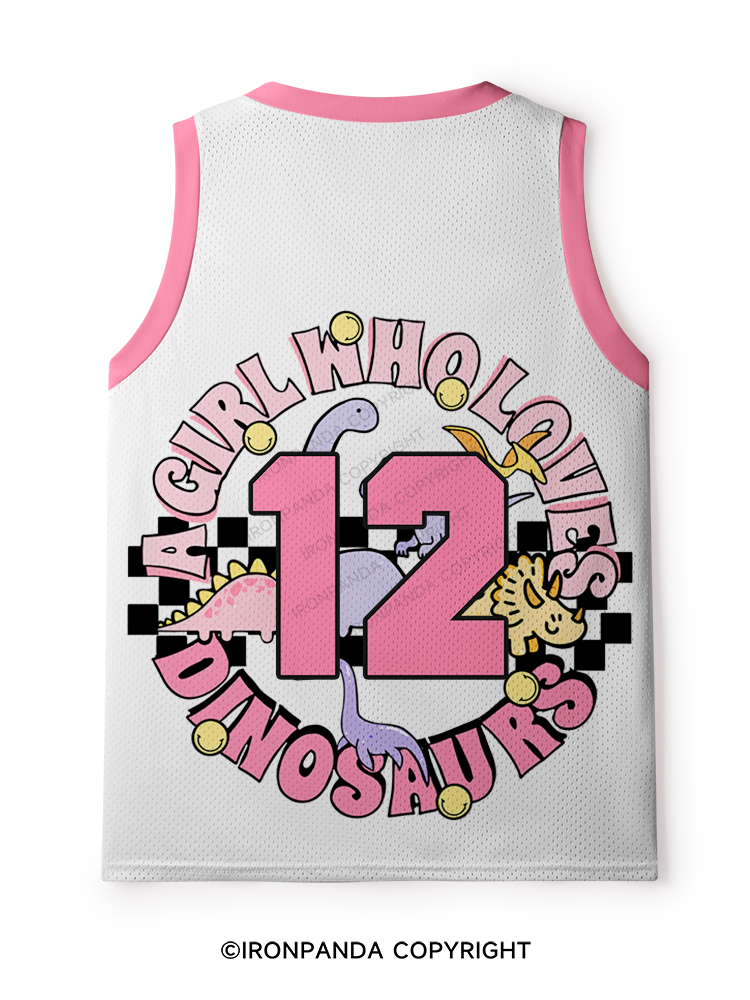 Just A Girl Who Loves Dinosaurs Cartoon Mesh Tank Top