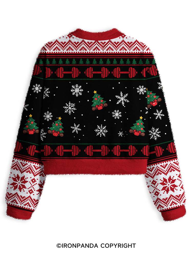 Frosty Swoleman Fuzzy Fleece Crop Sweater