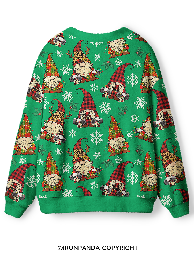 Funny Fitness Christmas Elf Ugly Cardigan Sweater