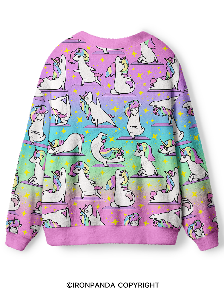 UNICORN YOGA STARLIGHT PARTY Ugly Cardigan Sweater