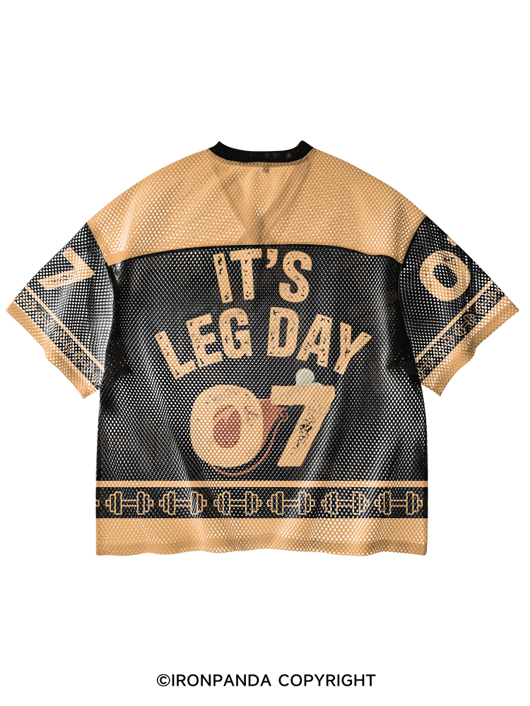 It's Leg Day V-Neck Open Hole Mesh Top