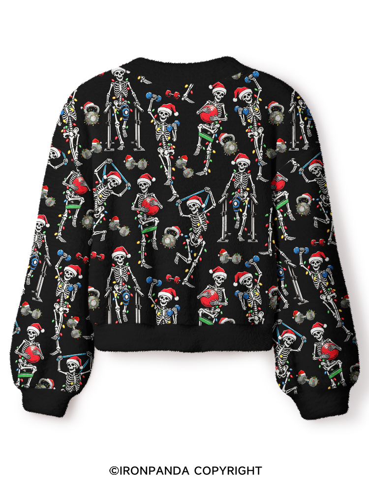 Funny Skeleton Crop Ugly Cardigan Sweater