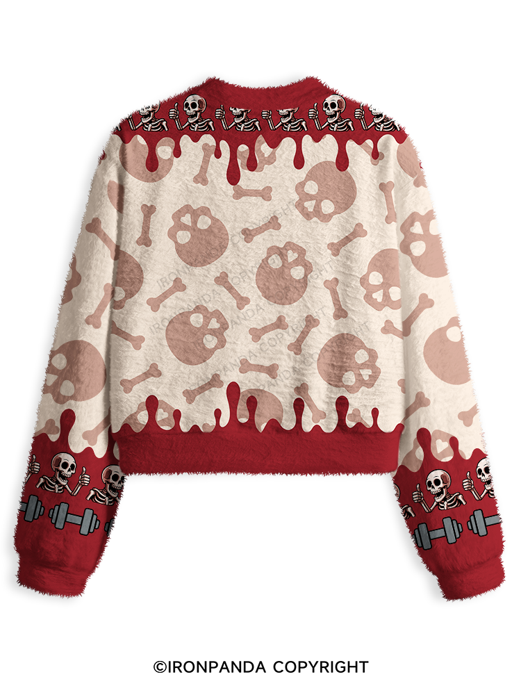 Lift Heavy Or Die Trying Fuzzy Fleece Crop Sweater