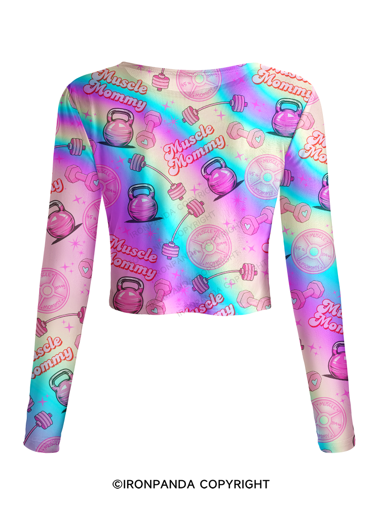 MUSCLE MOMMY GYM Mesh Long Sleeve Top