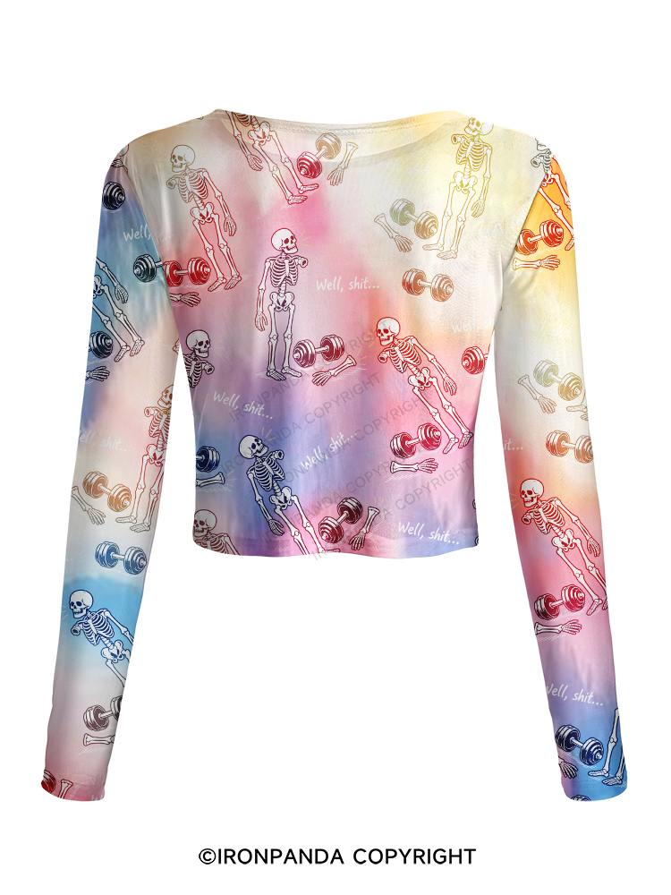 Well Shit Skeleton Mesh Long Sleeve Top