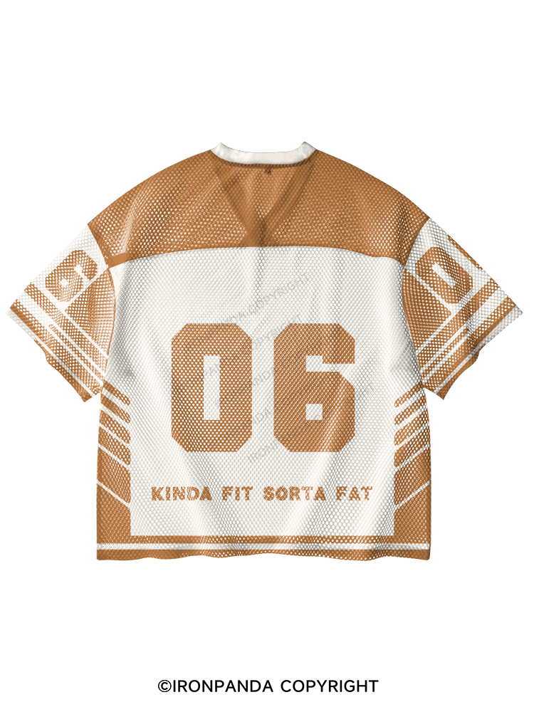 KINDA FIT SORTA FAT V-Neck Open Hole Mesh Top