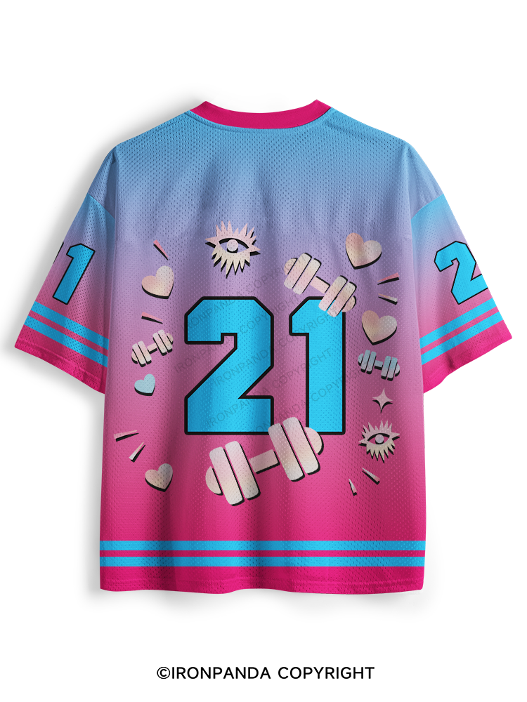 I BURN OF MY CALORIES BY ROLLING MY EYES Mesh Jersey
