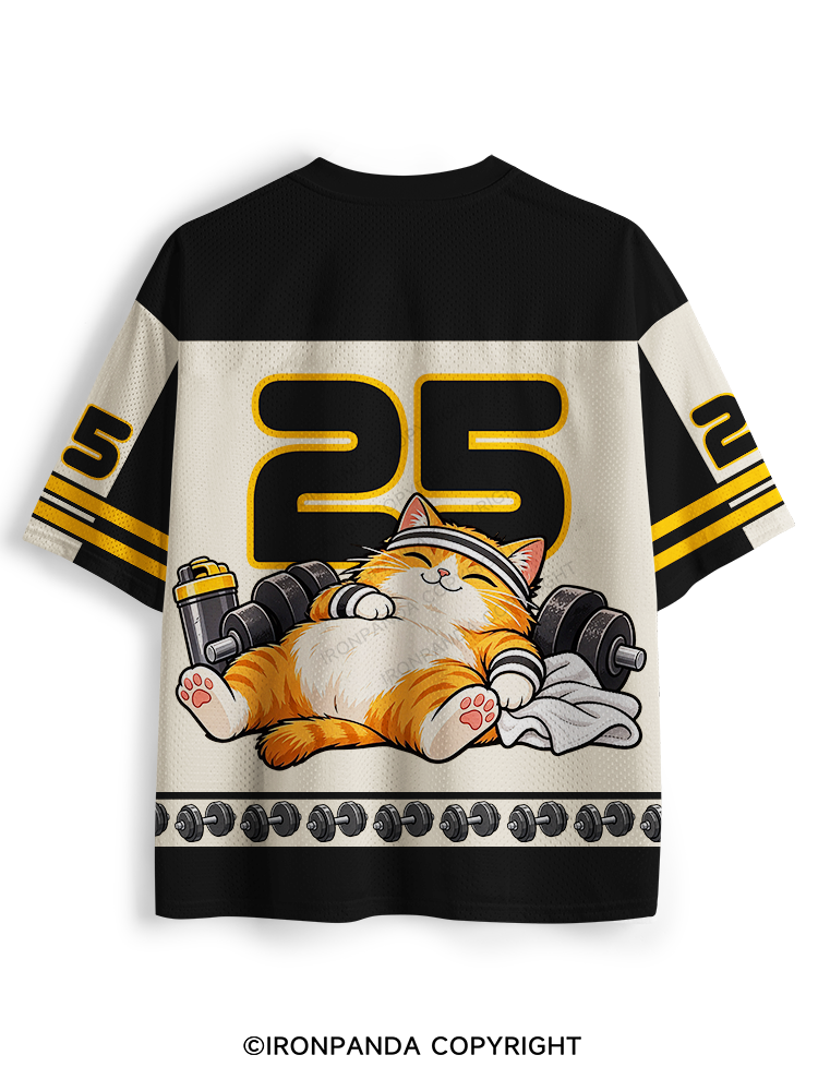Kinda Fit Sorta Fat Cute Gym Cat Mesh Jersey