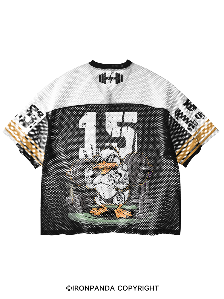 STRONG DUCK RELEASE THE QUACKIN V-Neck Open Hole Mesh Top