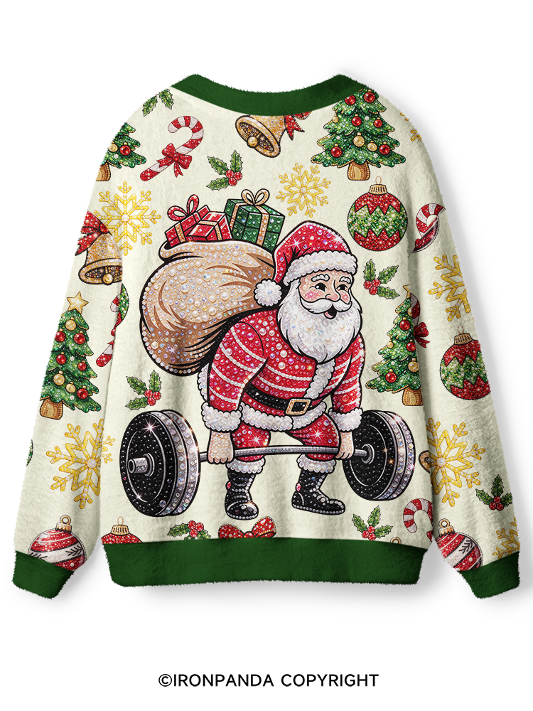 SPARKLE CHRISTMAS FITNESS MOMENT Ugly Cardigan Sweater