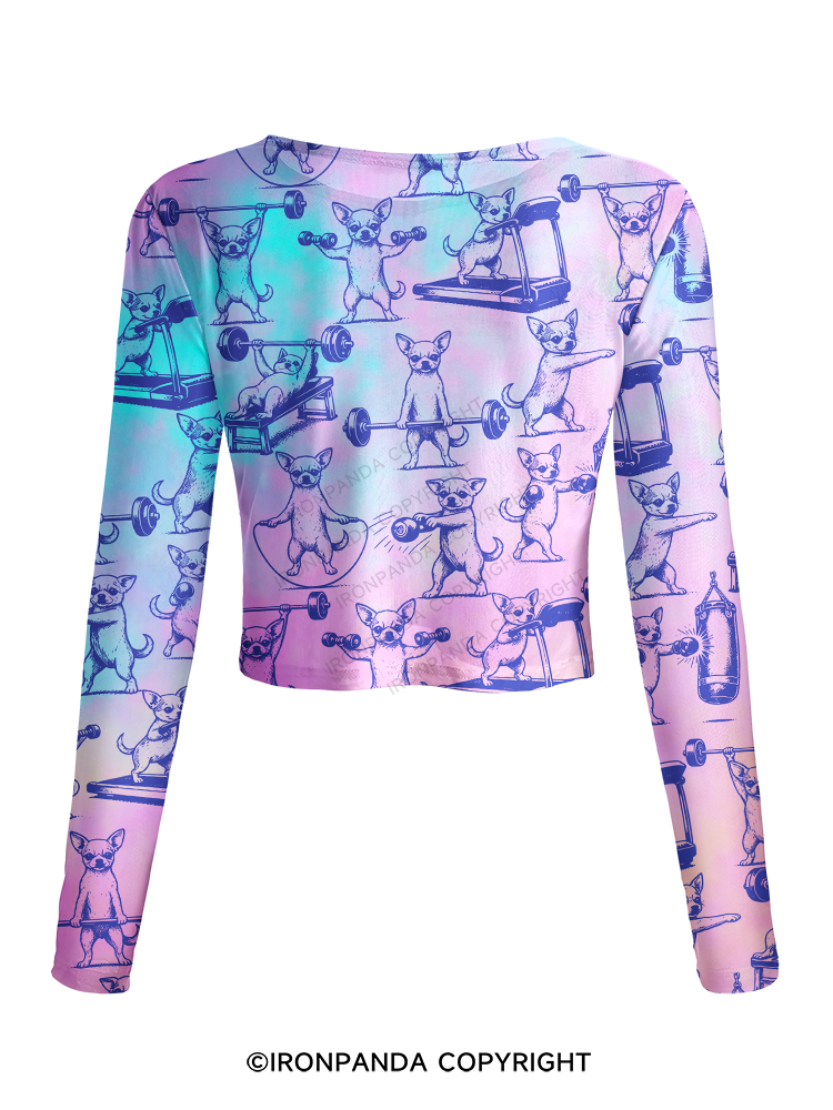 WORKOUT CHIHUAHUA Mesh Long Sleeve Top