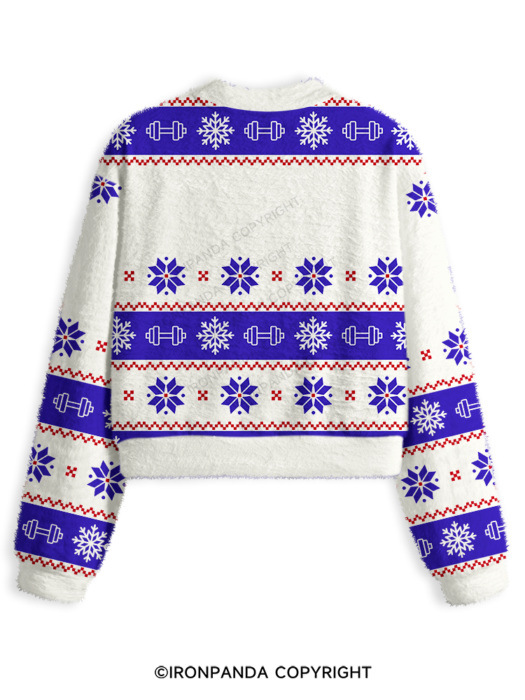 DON'T HASSLE ME I’M LOCAL Fuzzy Fleece Crop Sweater