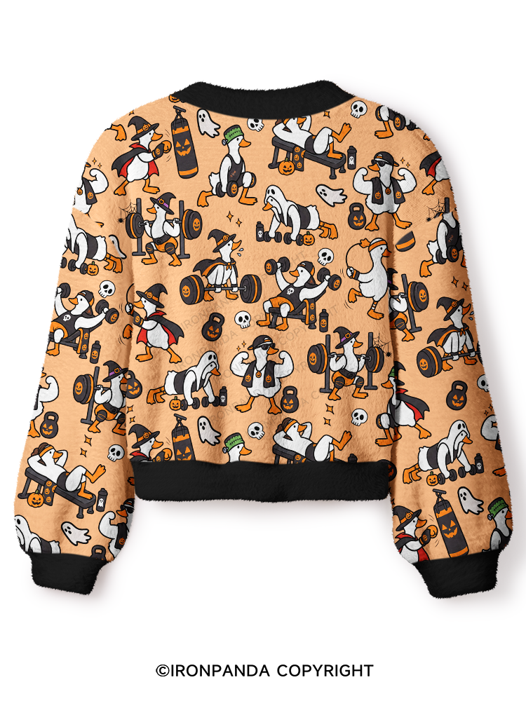 Fitness Goose Crop Ugly Cardigan Sweater